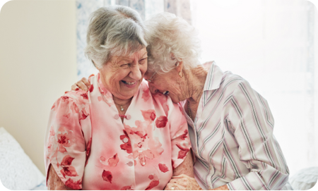 Elderly ladies smiling